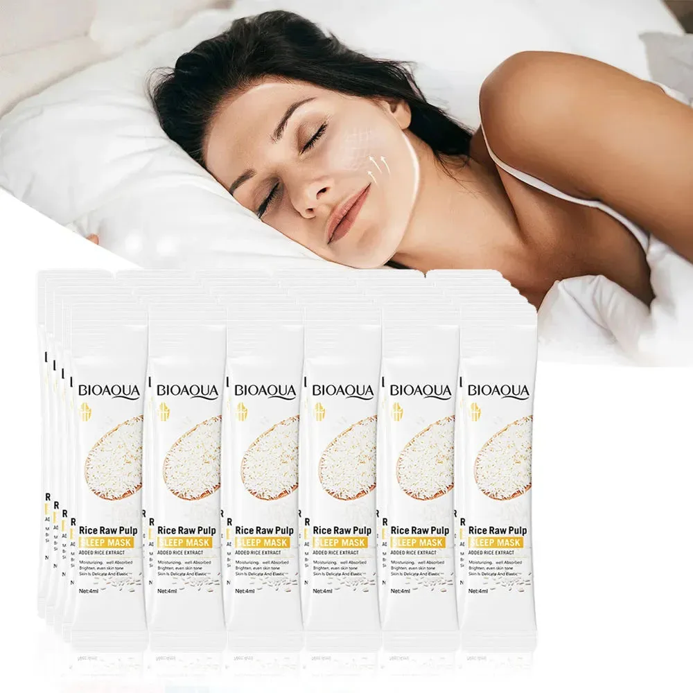 30 Piece Rice Raw Pulp Sleeping Facial Masks Whitening Anti Wrinkle Moisturizing