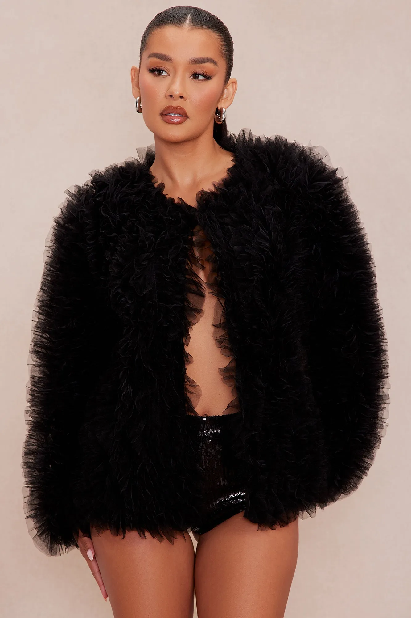 Aspen Tulle Jacket - Black