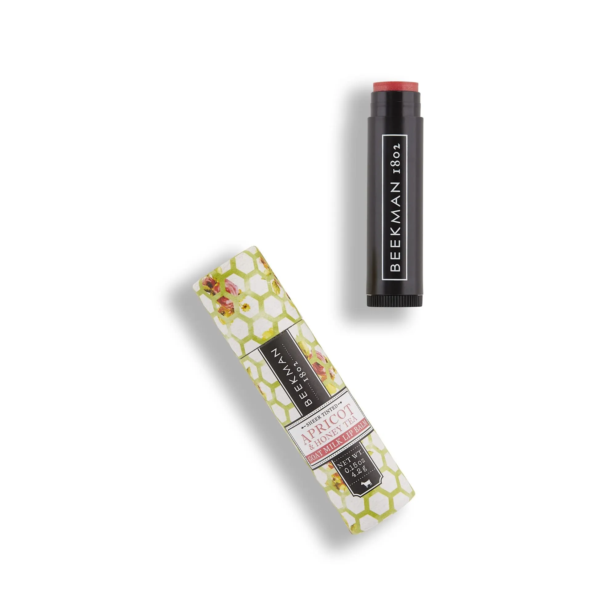 Beekman 1802 Tinted Lip Balm, Apricot & Honey Tea - Scented - 0.15 oz - With Goat Milk, Vitamin E, Beeswax & Shea Butter to Hydrate & Soothe - Good for Sensitive Skin - Cruelty Free