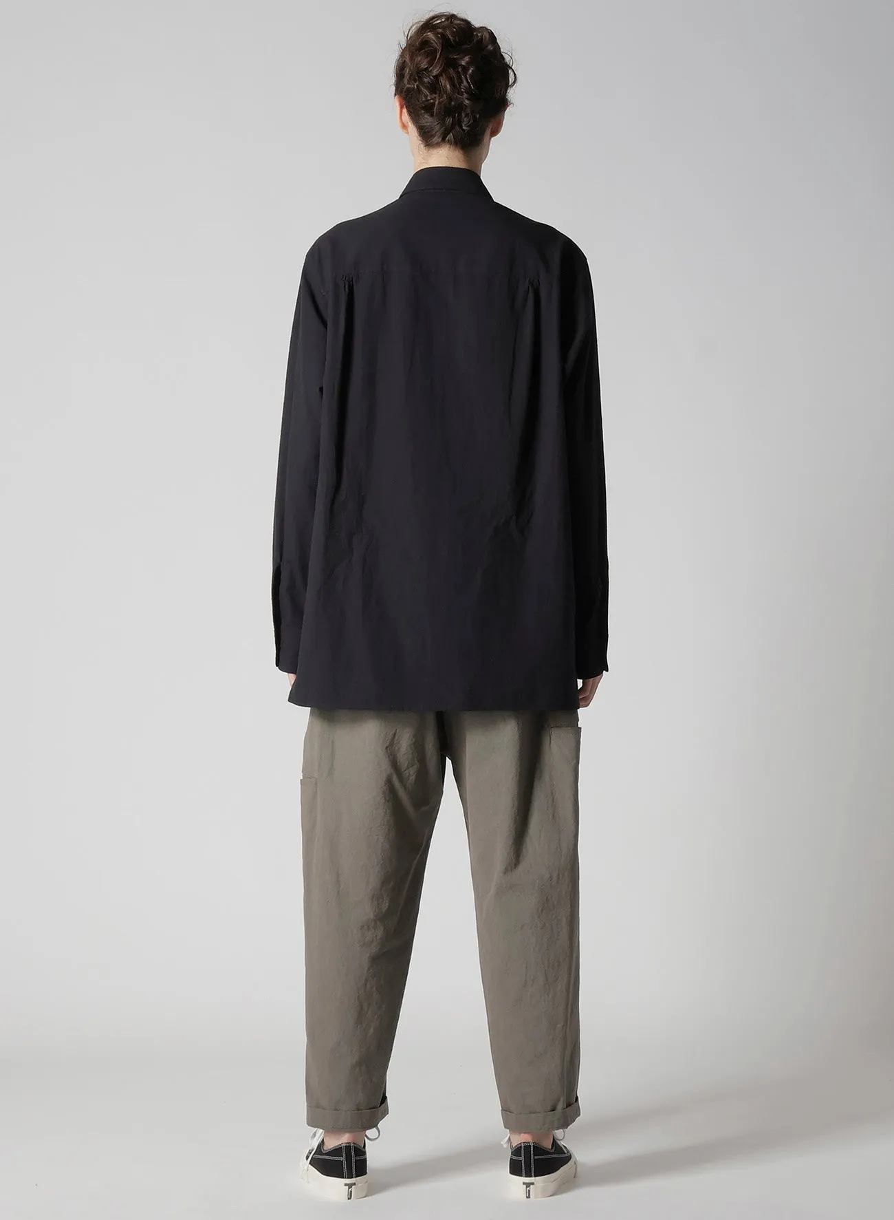 COTTON HEMP BROAD SHIRT WITH ZIP POCKET