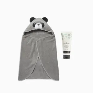 Cowshed Baby Body Wash & MORI Panda Hooded Towel Set