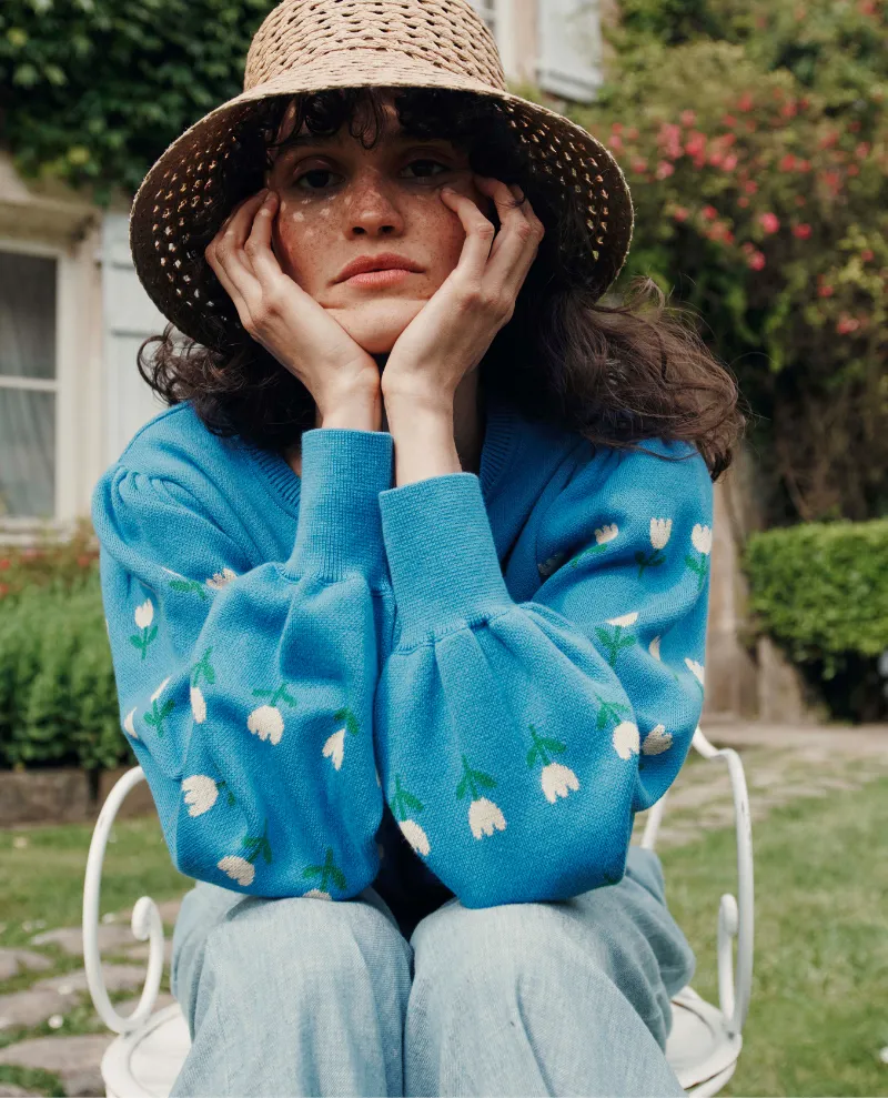 Emile & Ida Blair Lagon Blue Cardigan