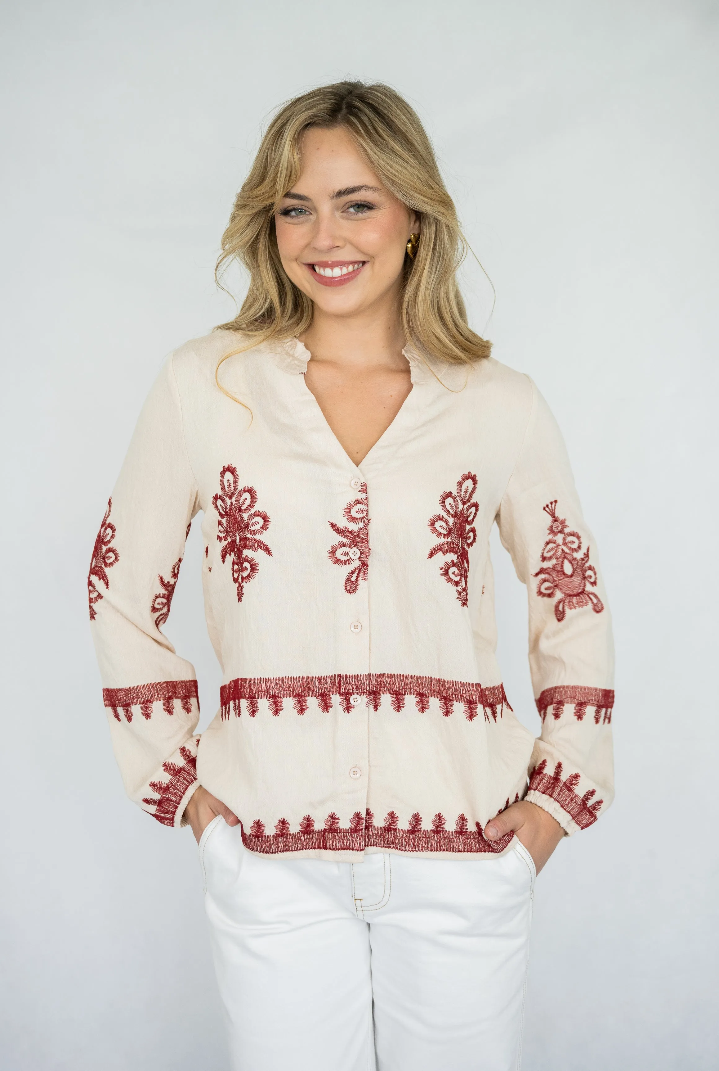 Juliette Shirt | Crm-Red