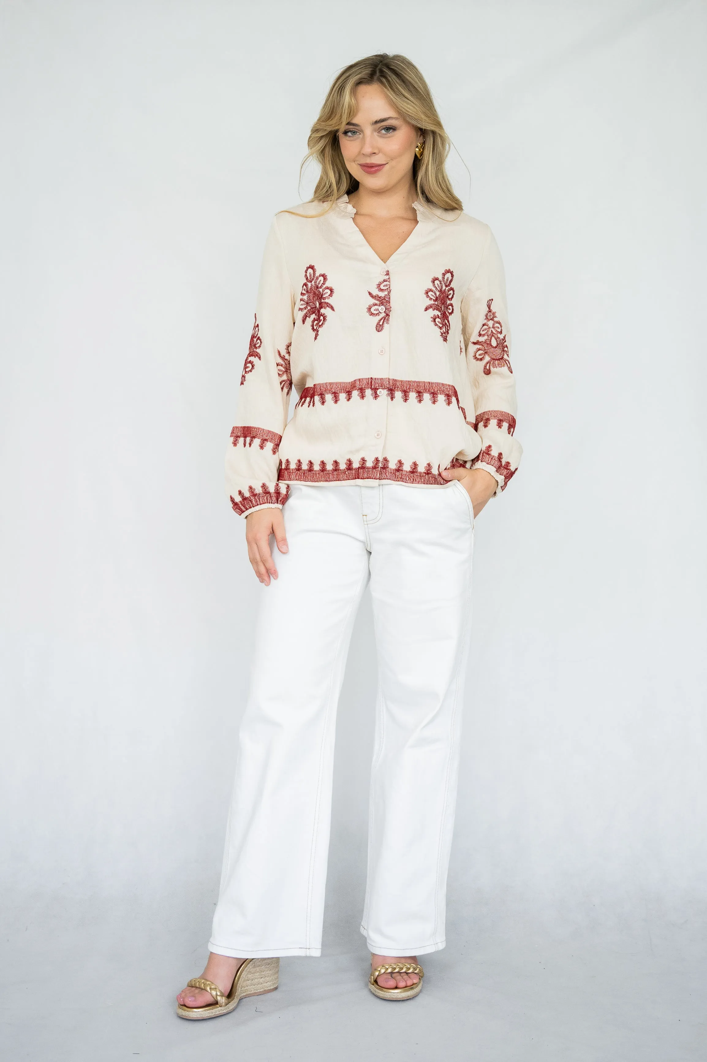 Juliette Shirt | Crm-Red