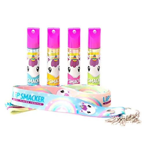 Lip Smacker Flavored Lip Balm Set With Lanyard, Unicorn, Lip Care to Moisturize Dry Lips