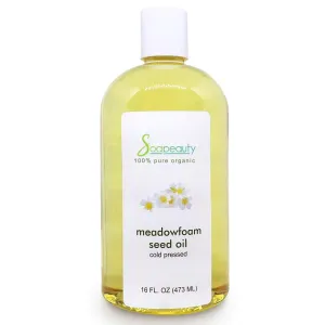 MEADOWFOAM SEED OIL Organic Cold Pressed Unrefined | 100% Pure Natural Meadowfoam Seed Oil for Face & Hair | Moisturizer for Skin, Promotes Hair Growth, Balms | Sizes 4OZ to 1 GALLON | (16 OZ)