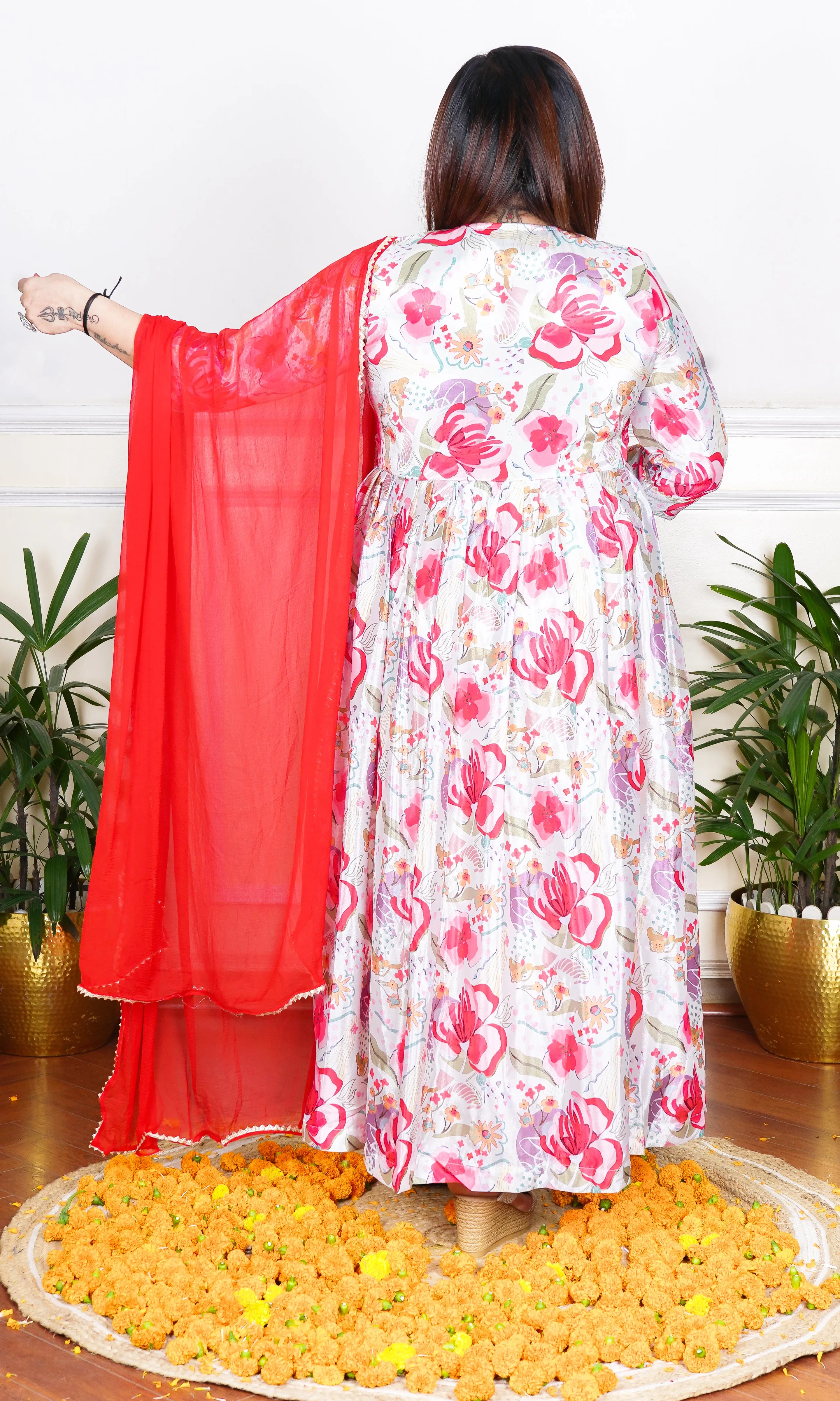 MULTICOLOUR FLORAL PRINTED KURTA FOR WOMEN