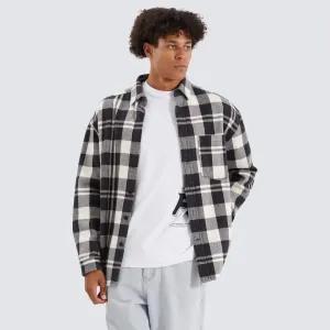 Neihart Relaxed Drop Shoulder Long Sleeve Shirt Cream/Black Check