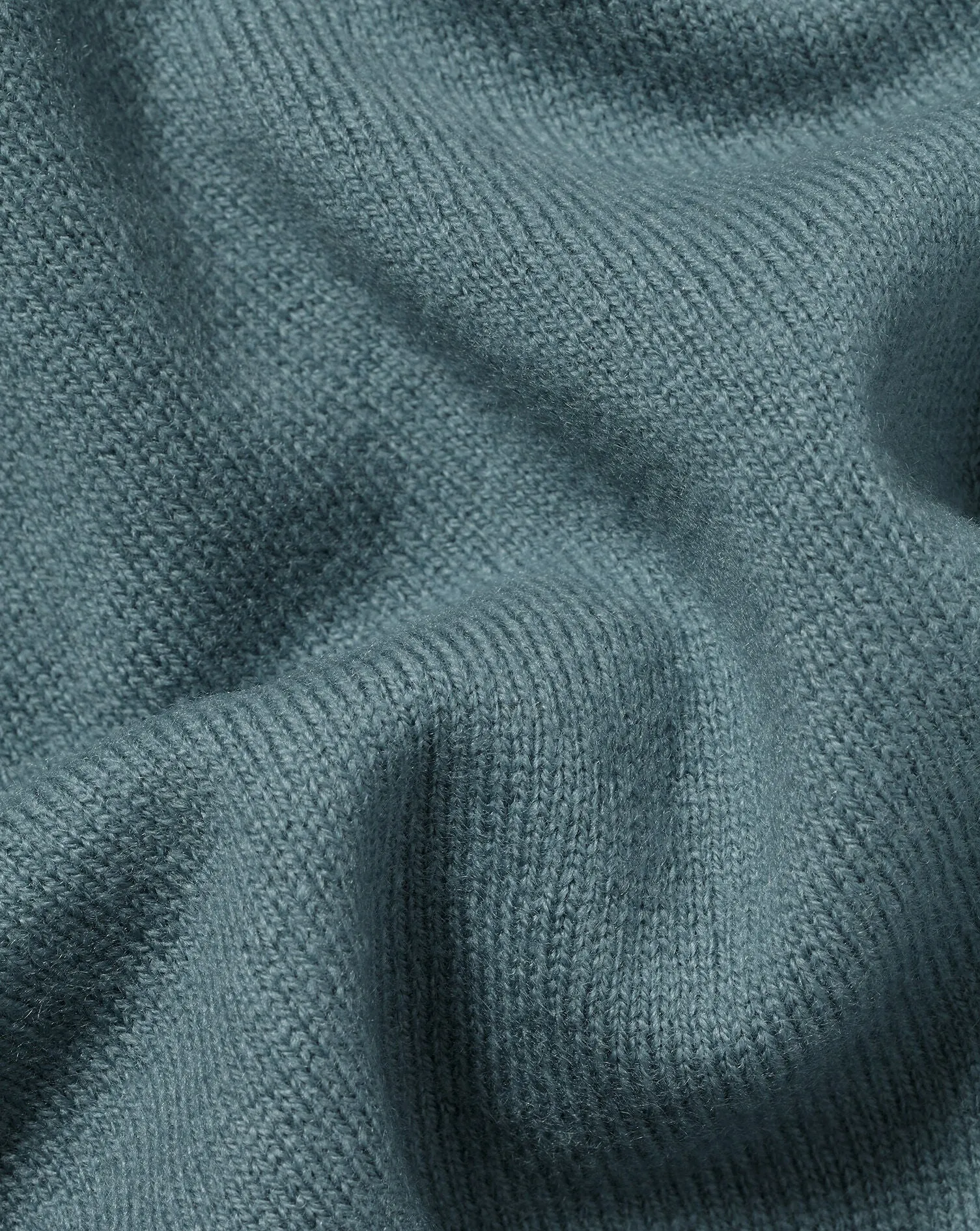 Pale Teal Green Merino/Cashmere Button Neck Jumper